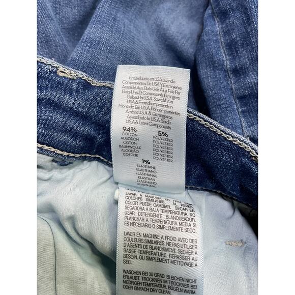 Mother 'The Hustler' Blue Cotton Fray Ankle Bootcut Denim Jean Size 29 - Picture 5 of 5